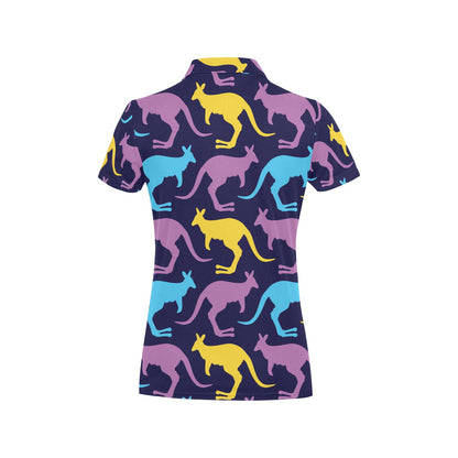Kangaroos Pattern Print Design 02 Women's Polo Shirt