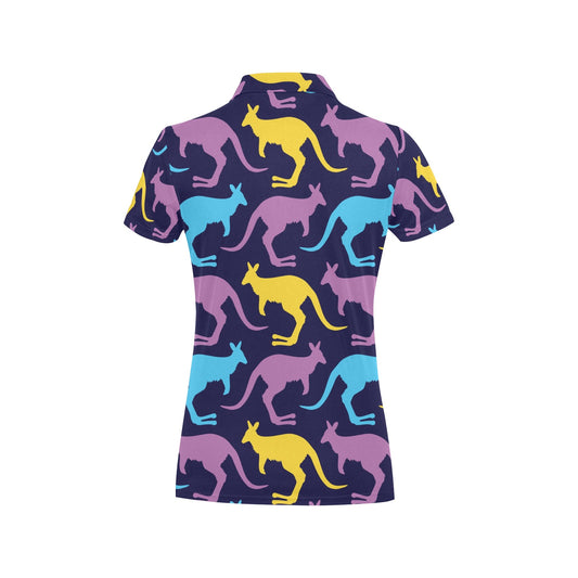 Kangaroos Pattern Print Design 02 Women's Polo Shirt