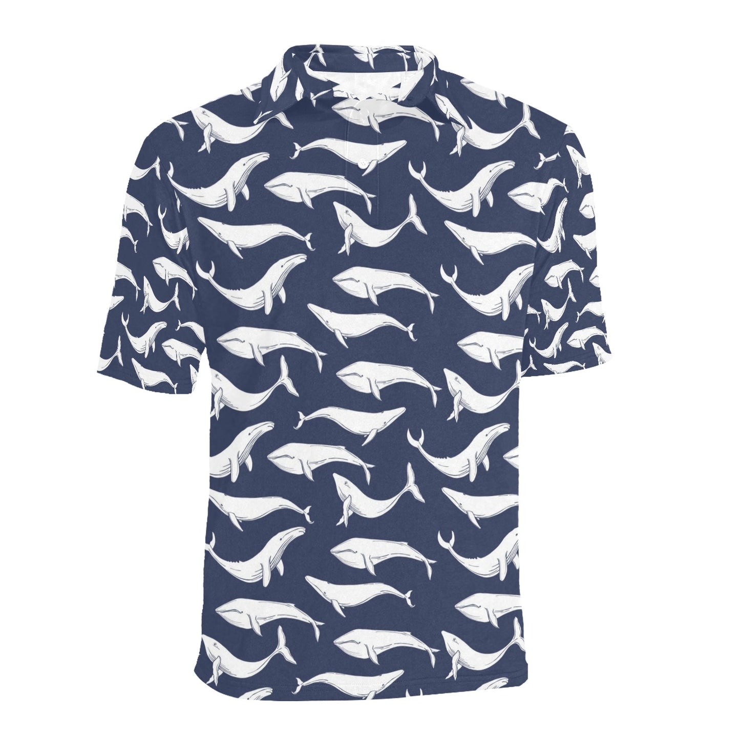 Whale Print Design LKS308 Men Polo Shirt
