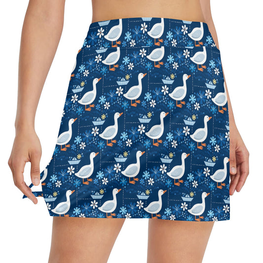 Goose Print Design LKS405 17" Golf & Pickleball Skort with Pockets