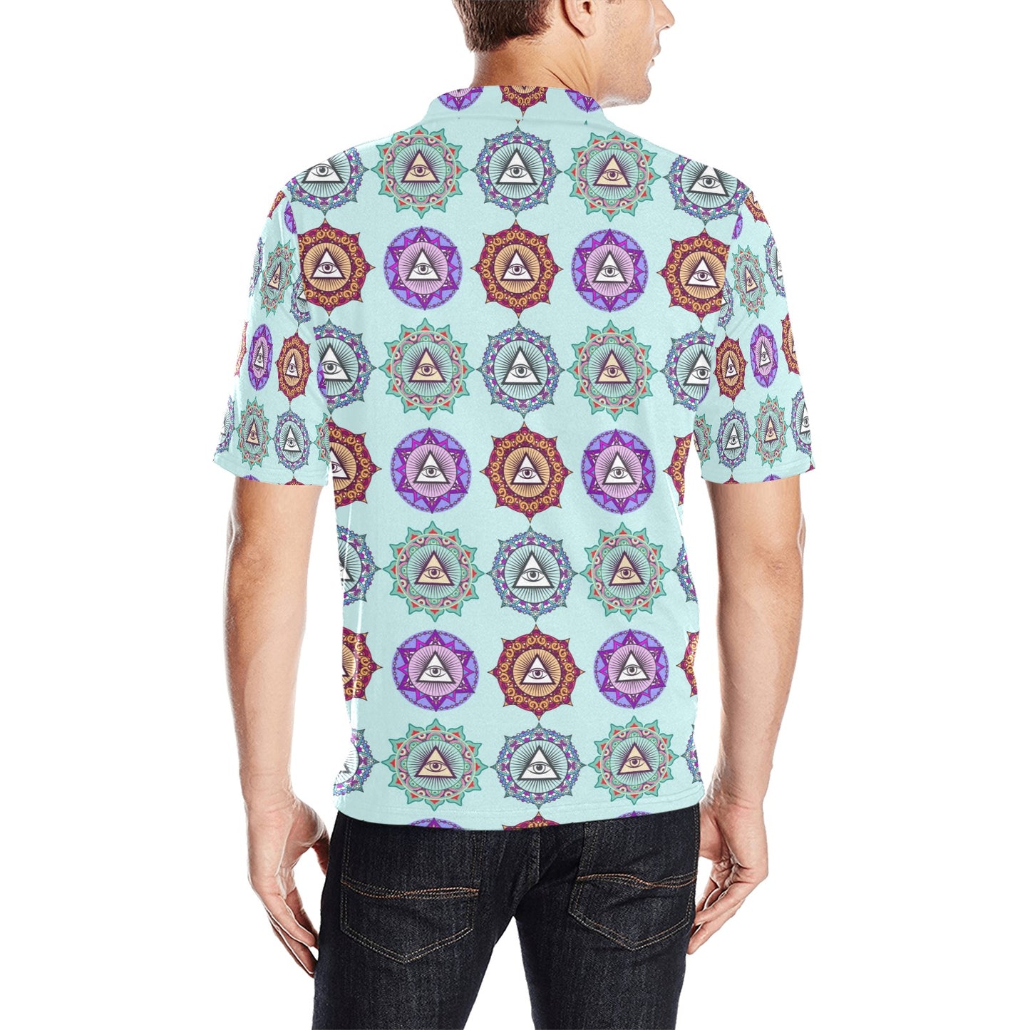 Third Eye Print Design LKS302 Men Polo Shirt