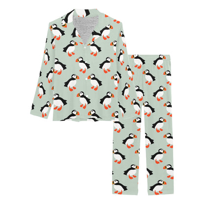 Puffin Pattern Print Design A03 Women's Long Pajama Set