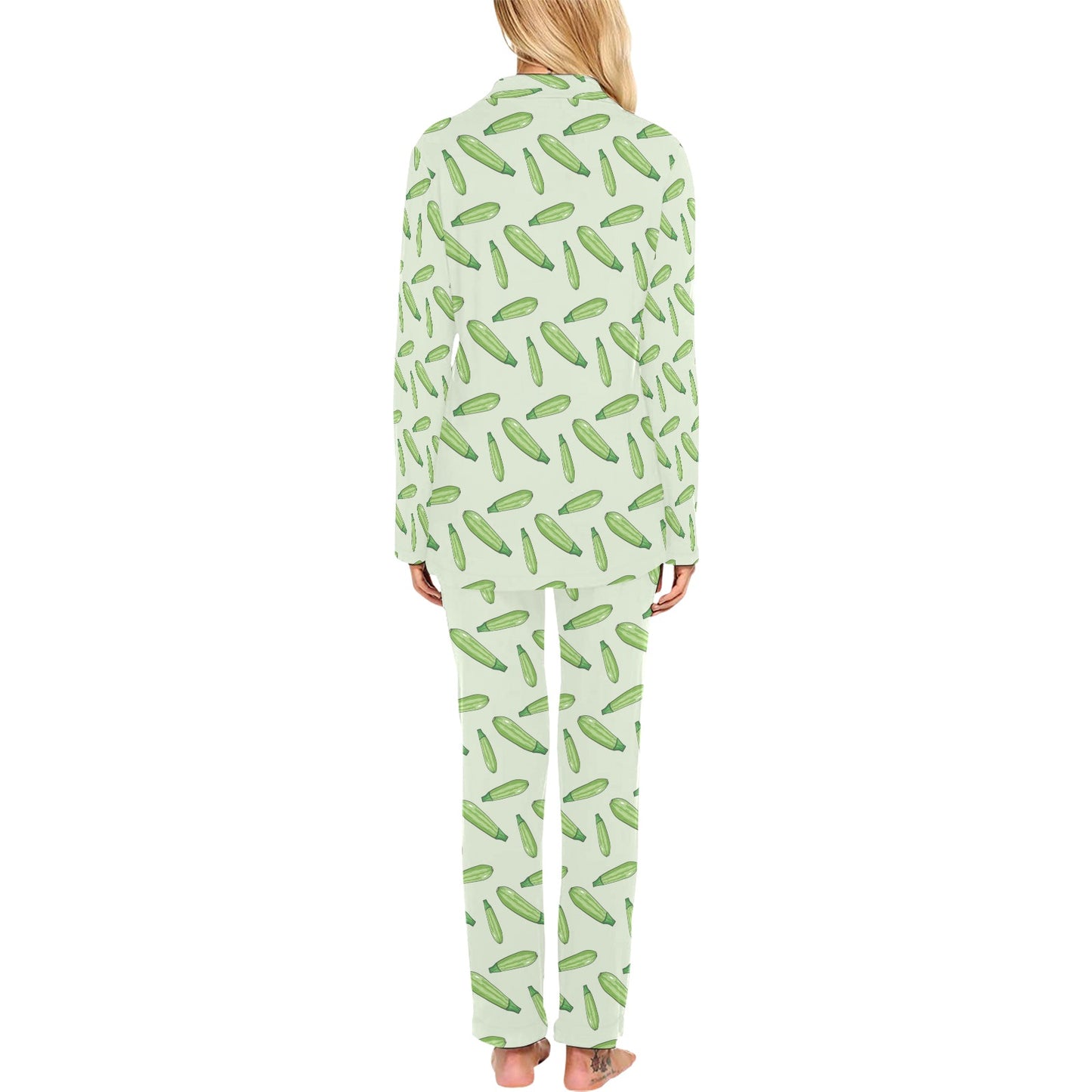 Zucchini Print Design LKS302 Women's Long Pajama Set