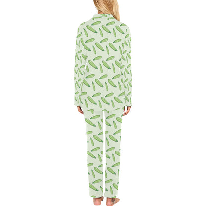 Zucchini Print Design LKS302 Women's Long Pajama Set