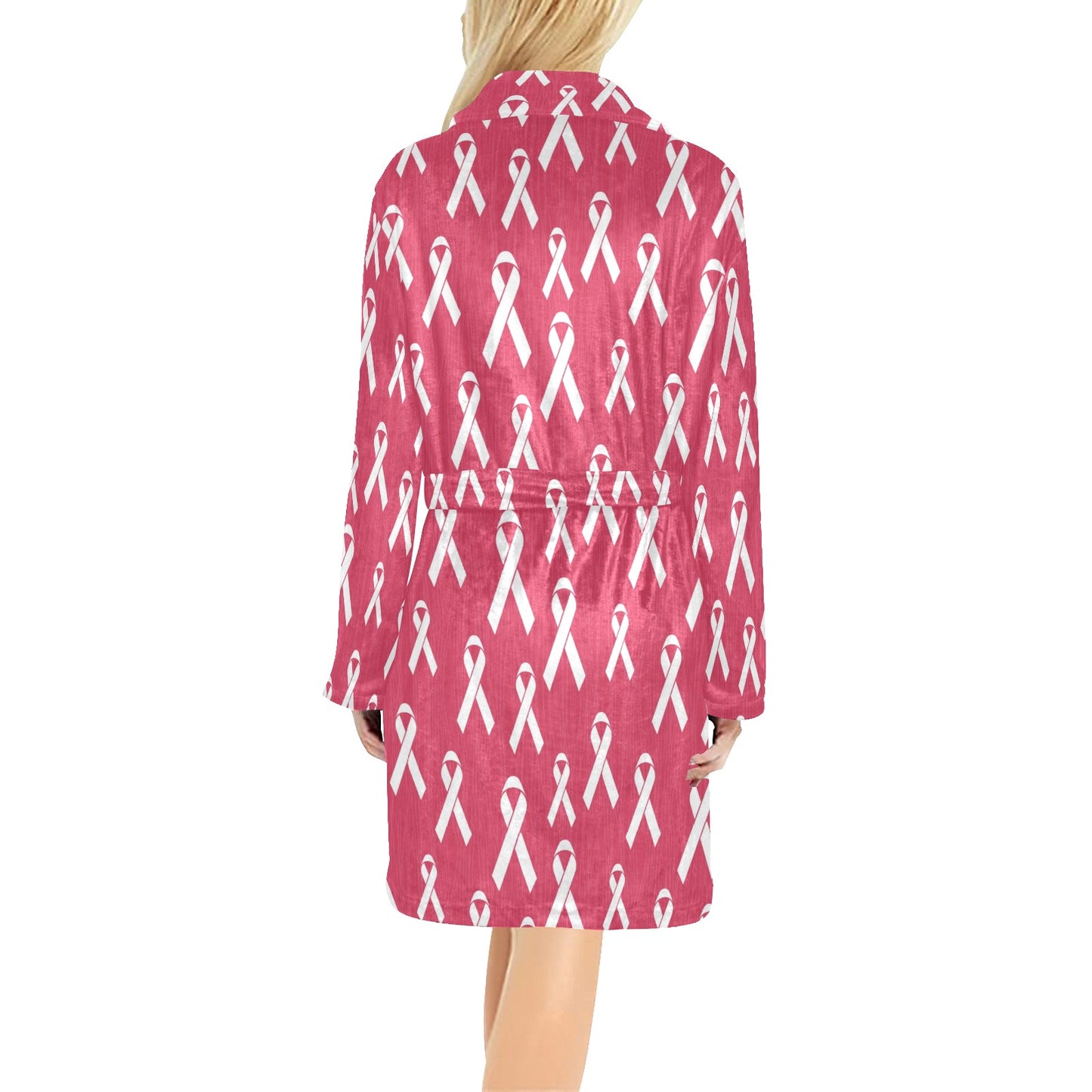 Breast Cancer Awareness Symbol Women's Fleece Robe