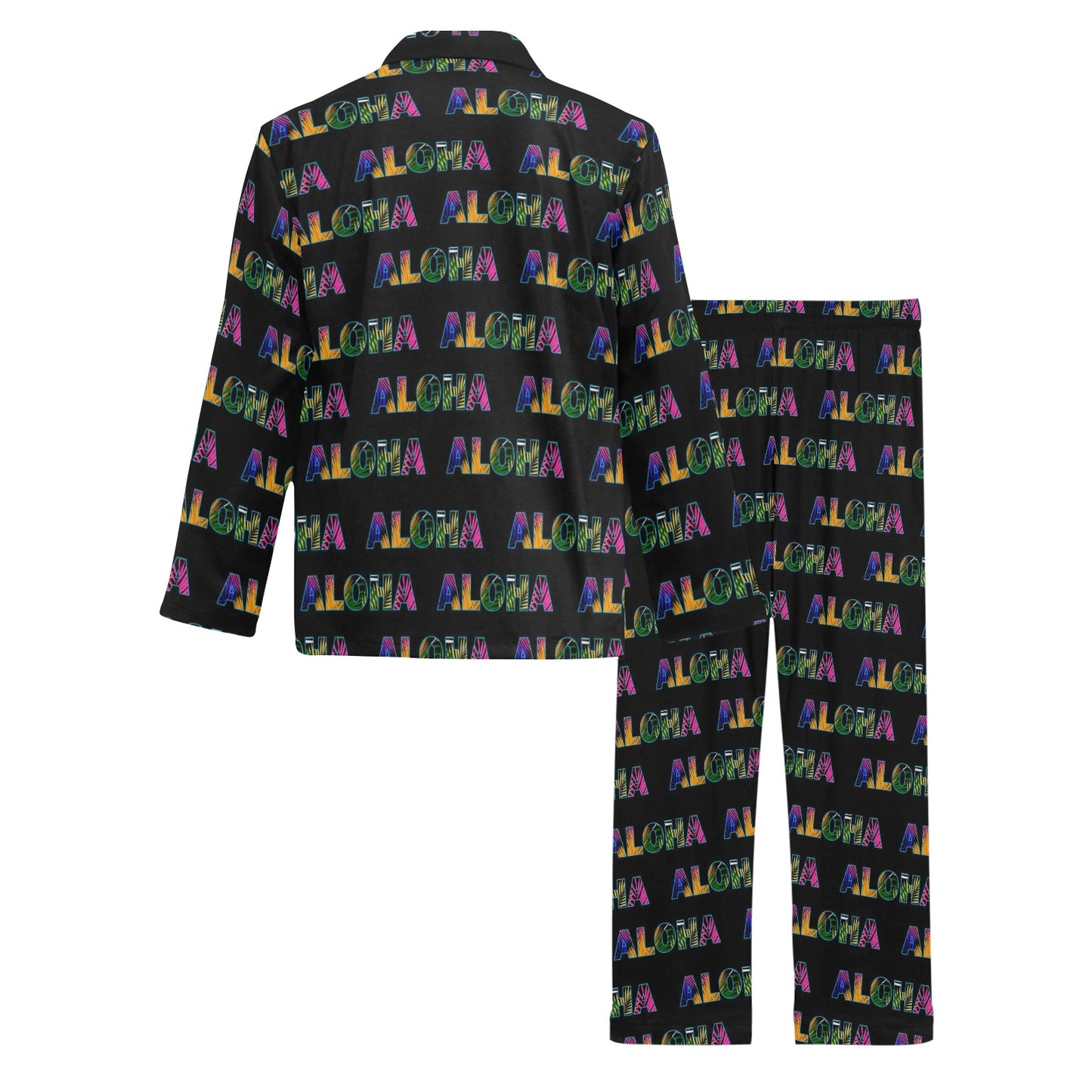 Aloha Hawaii Neon Men's Long Pajama Set