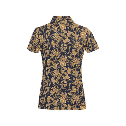 Baroque Golden Pattern Print Design 03 Women's Polo Shirt