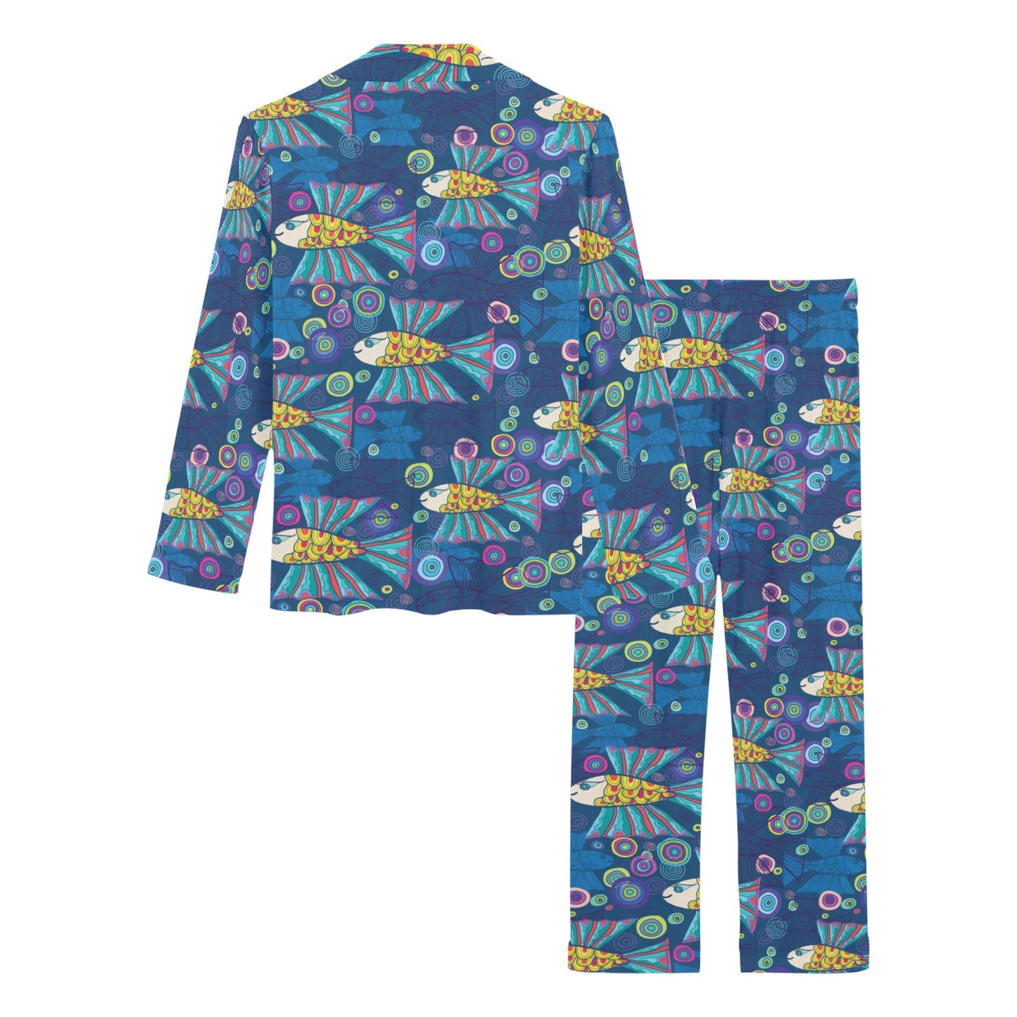 Flying Fish Pattern Print Design 01 Women's Long Pajama Set