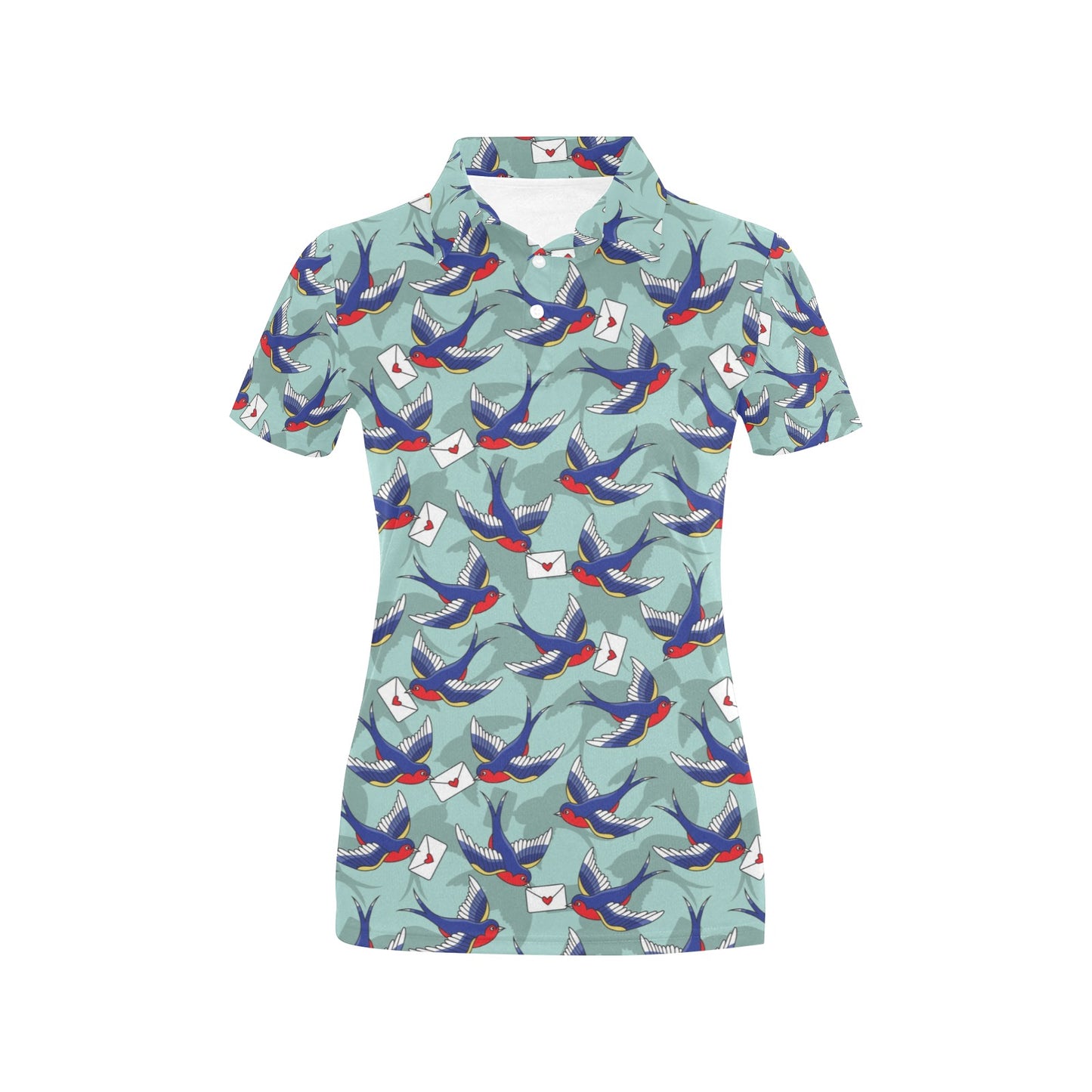 Swallow Bird Pattern Print Design 02 Women's Polo Shirt