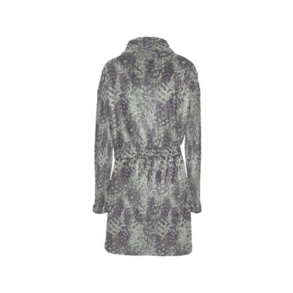 Camouflage Fern Pattern Print Design 05 Women's Fleece Robe