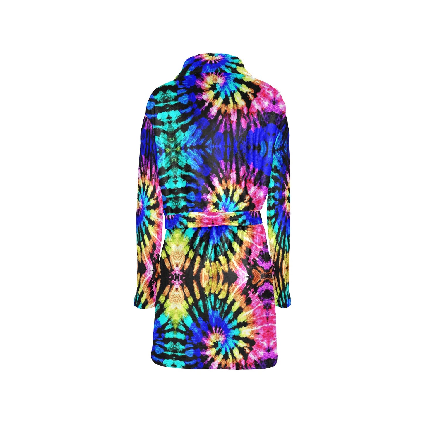 Tie Dye Rainbow Design Print Women's Fleece Robe