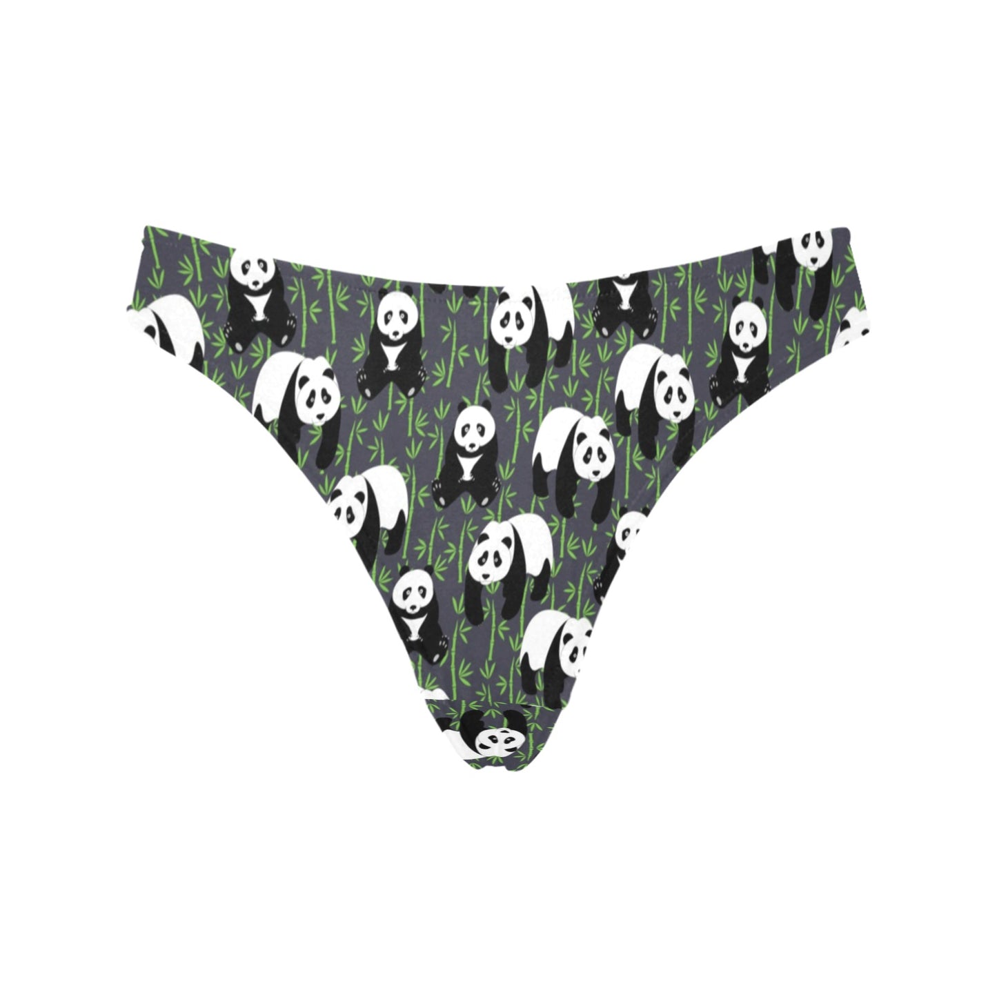 Panda Bear Bamboo Themed Print Women's Thongs