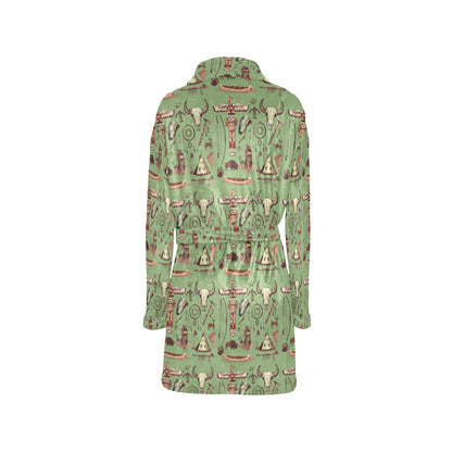 Native Indian Themed Design Print Women's Fleece Robe
