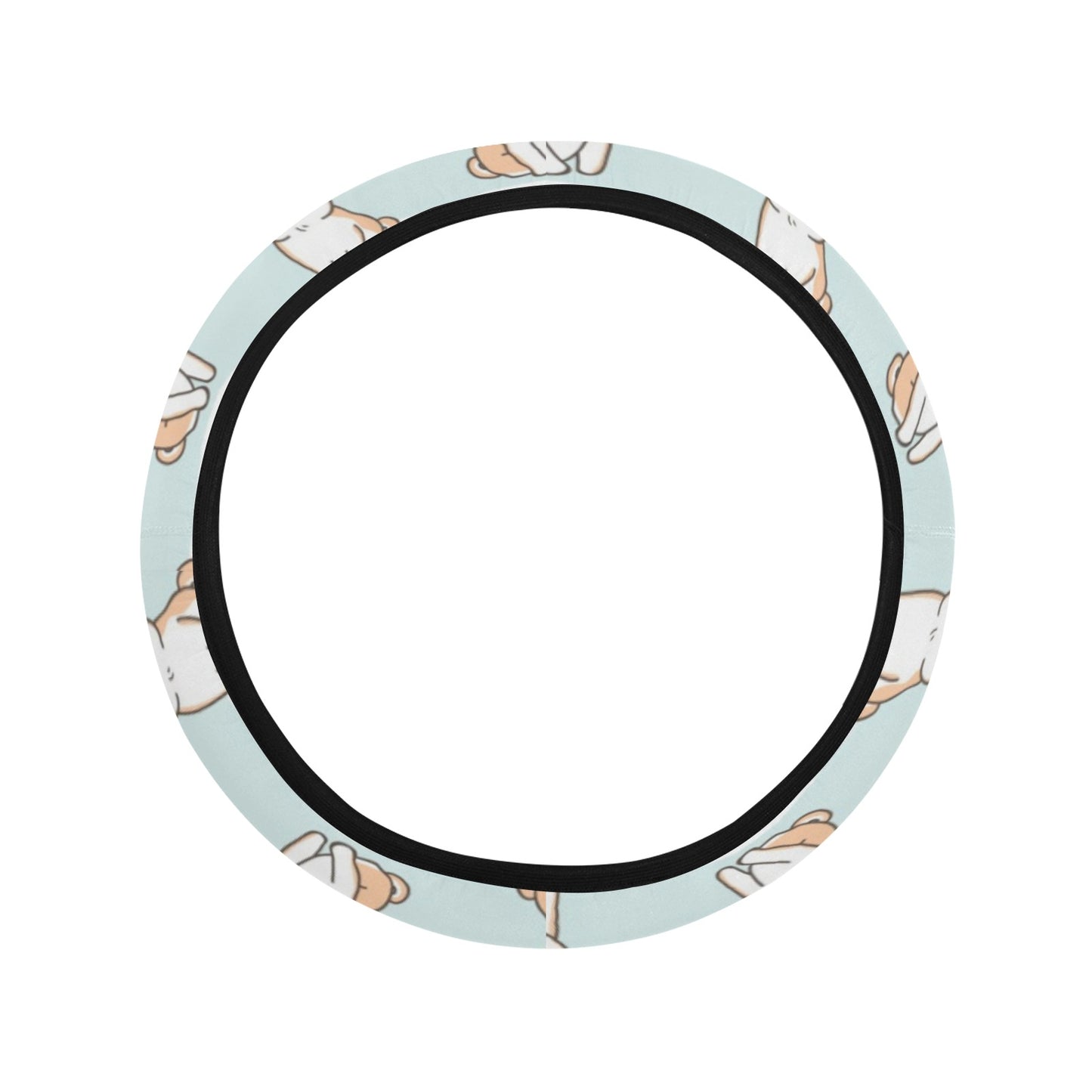 Shiba Inu Print Design LKS3011 Steering Wheel Cover with Elastic Edge