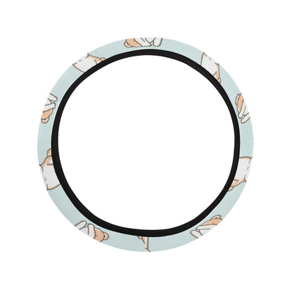 Shiba Inu Print Design LKS3011 Steering Wheel Cover with Elastic Edge
