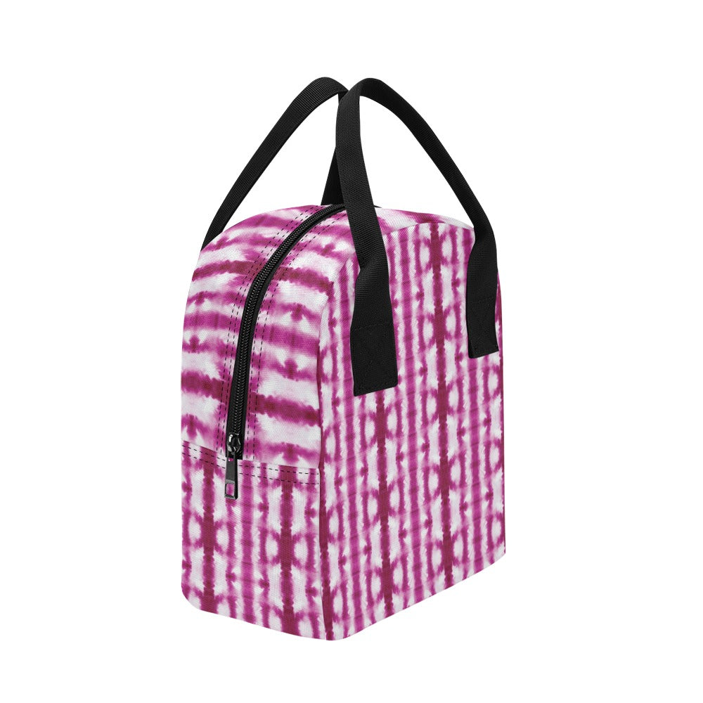 Tie Dye Dark Pink Print Design LKS303 Insulated Lunch Bag
