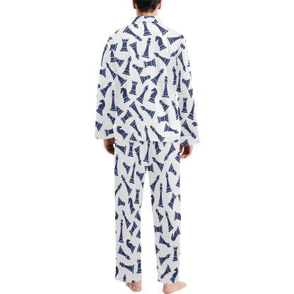 Chess Pattern Print Design 03 Men's Long Pajama Set