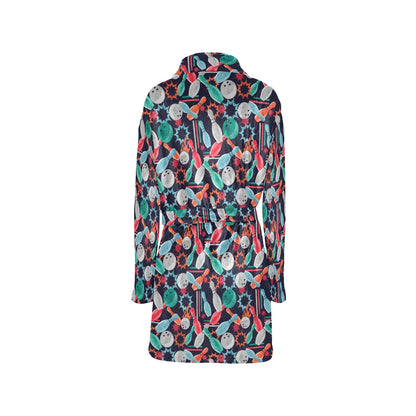 Bowling Pattern Print Design 08 Women's Fleece Robe