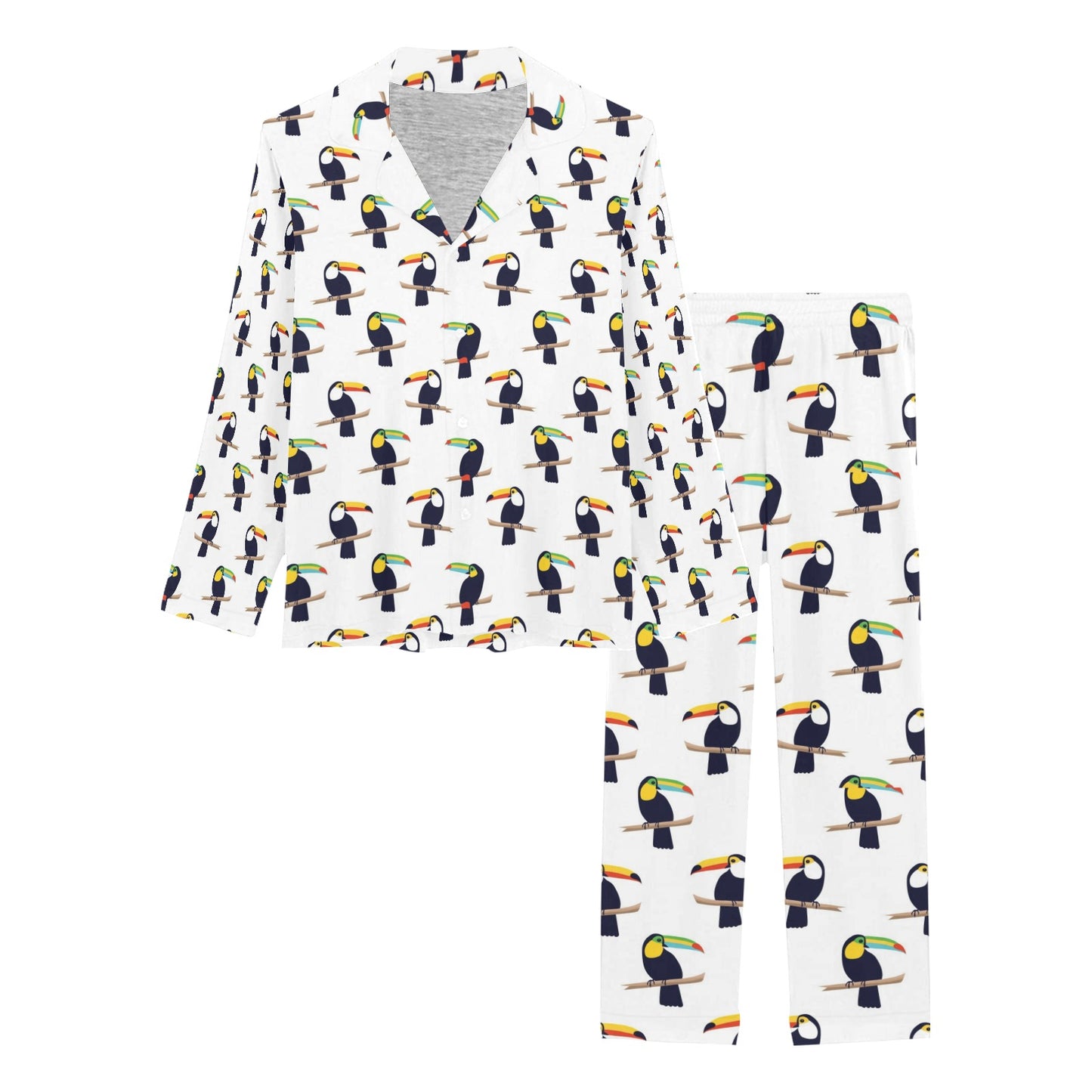 Toucan Print Design LKS305 Women's Long Pajama Set