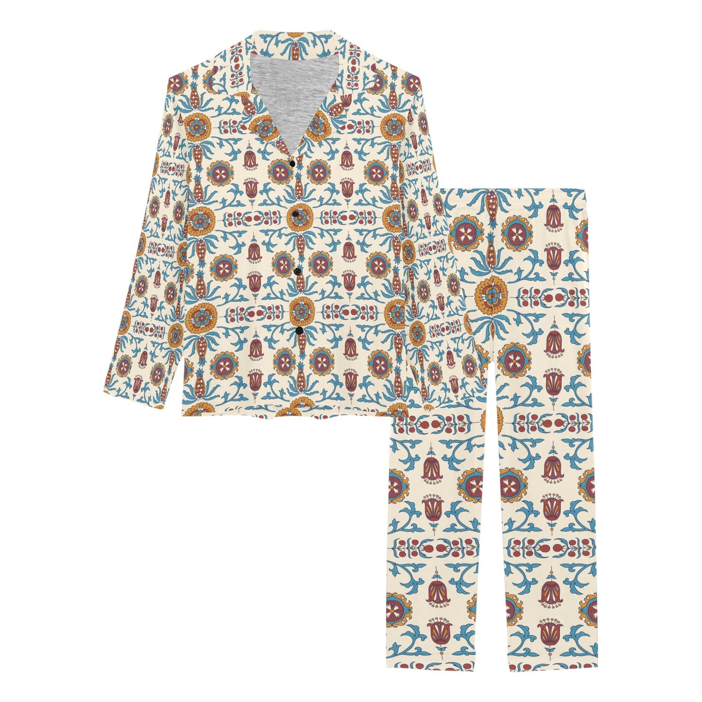 Suzani Print Design LKS301 Women's Long Pajama Set