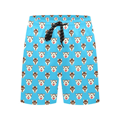 Siberian Huskies Print Design LKS306 Men's Swim Trunks Beach Shorts