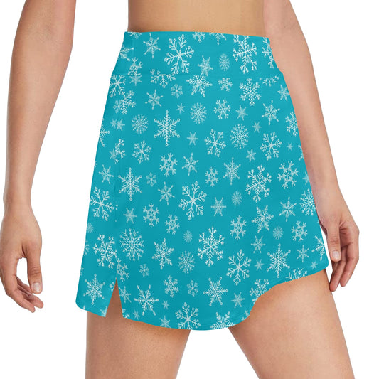 Snowflake Print Design LKS304 17" Golf & Pickleball Skort with Pockets