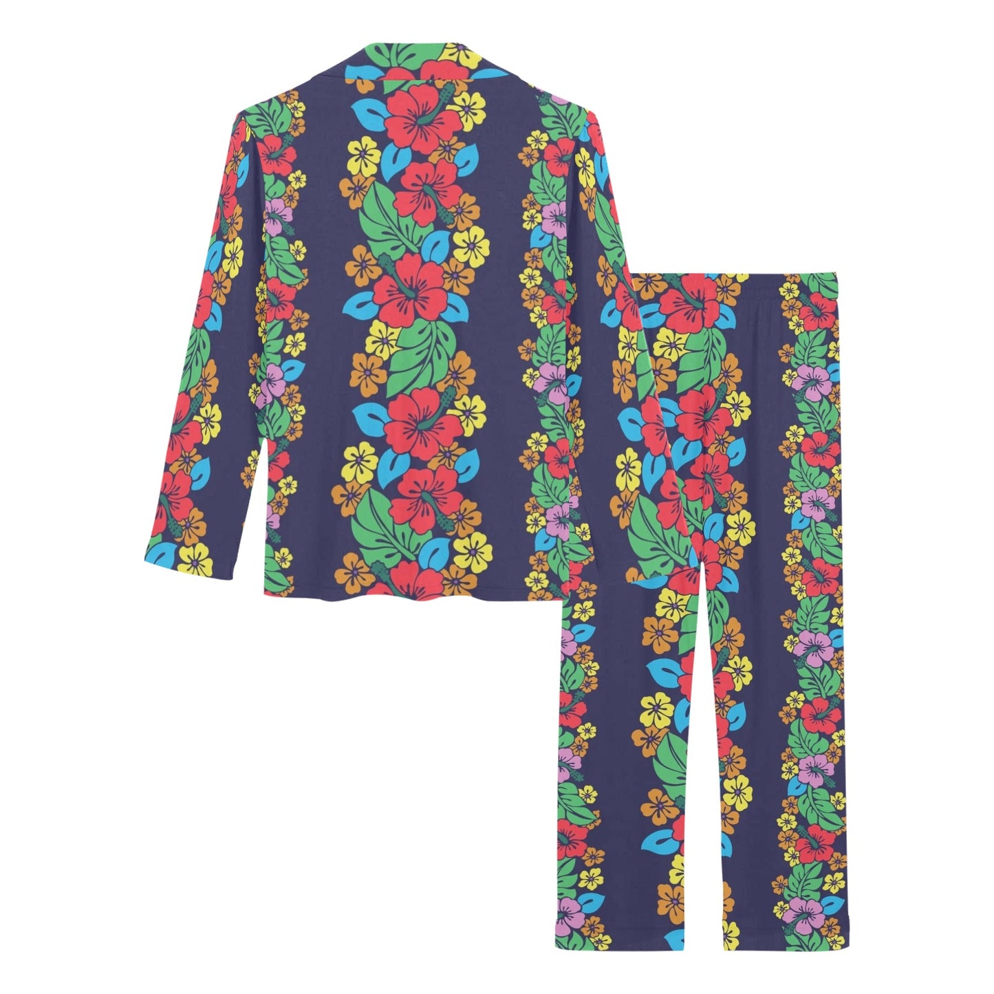 Hawaiian Themed Pattern Print Design H03 Women's Long Pajama Set