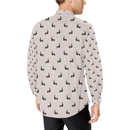 Siberian Huskies Print Design LKS301 Men's Long Sleeve Dress Shirt