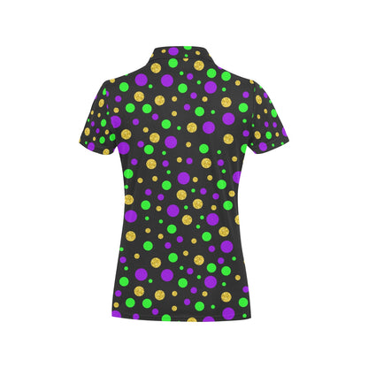 Mardi Gras Pattern Print Design 07 Women's Polo Shirt