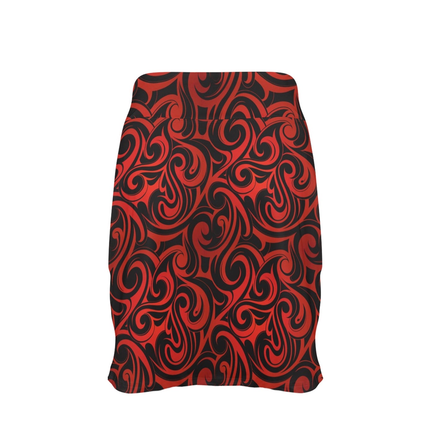 Maori Red Black Themed Design 17" Golf & Pickleball Skort with Pockets