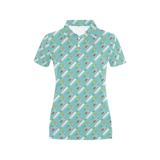 Phlebotomist Medical Print Women's Polo Shirt