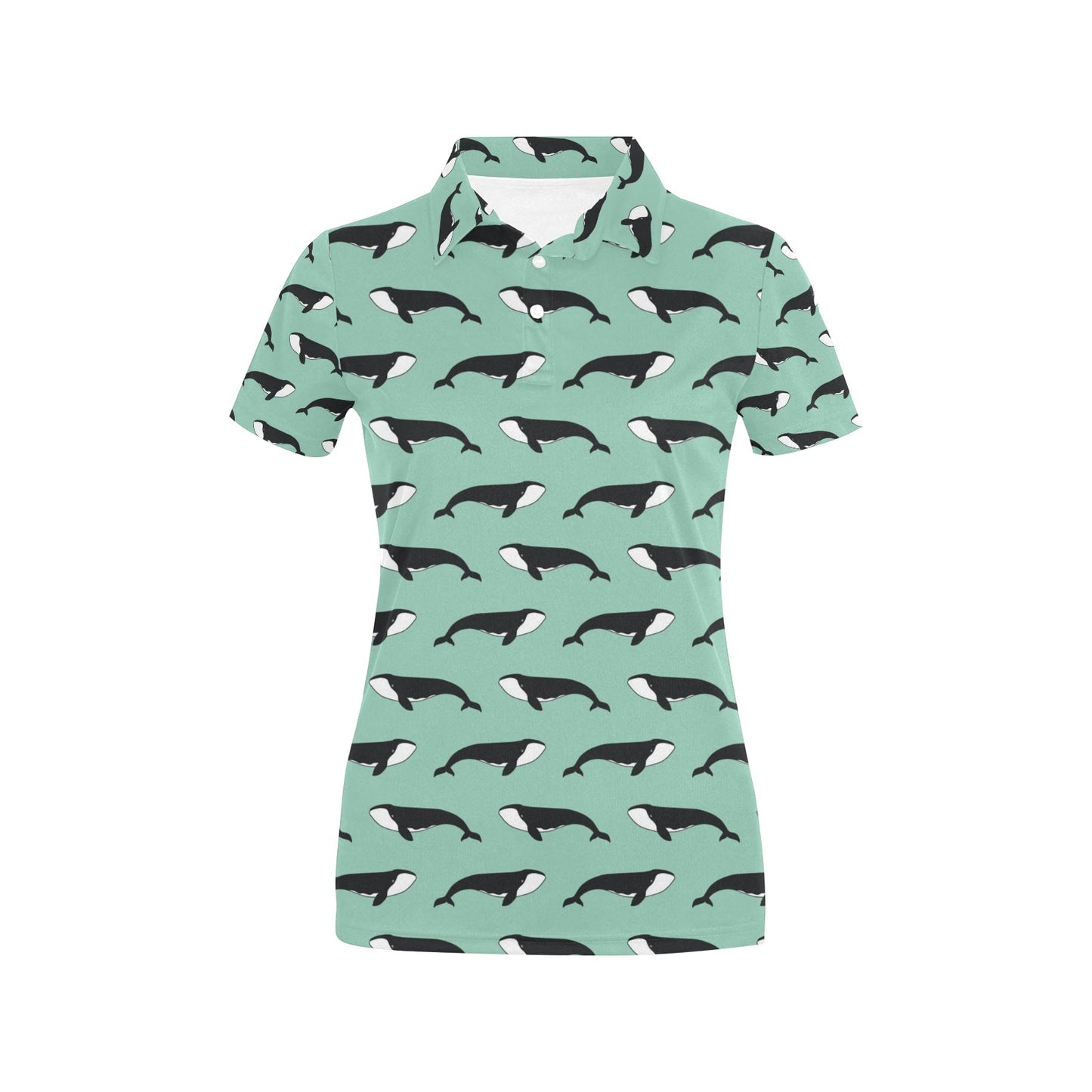 Whale Print Design LKS307 Women's Polo Shirt