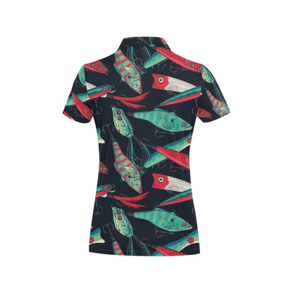 Fishing Bait Pattern Women's Polo Shirt