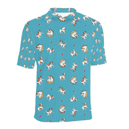 Russell Terriers Playing Print Design LKS305 Men Polo Shirt