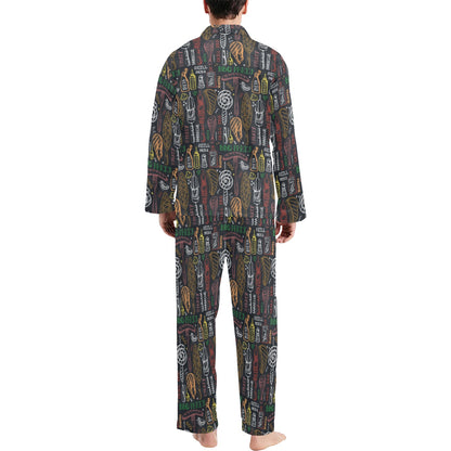 Barbecue Pattern Print Design 03 Men's Long Pajama Set