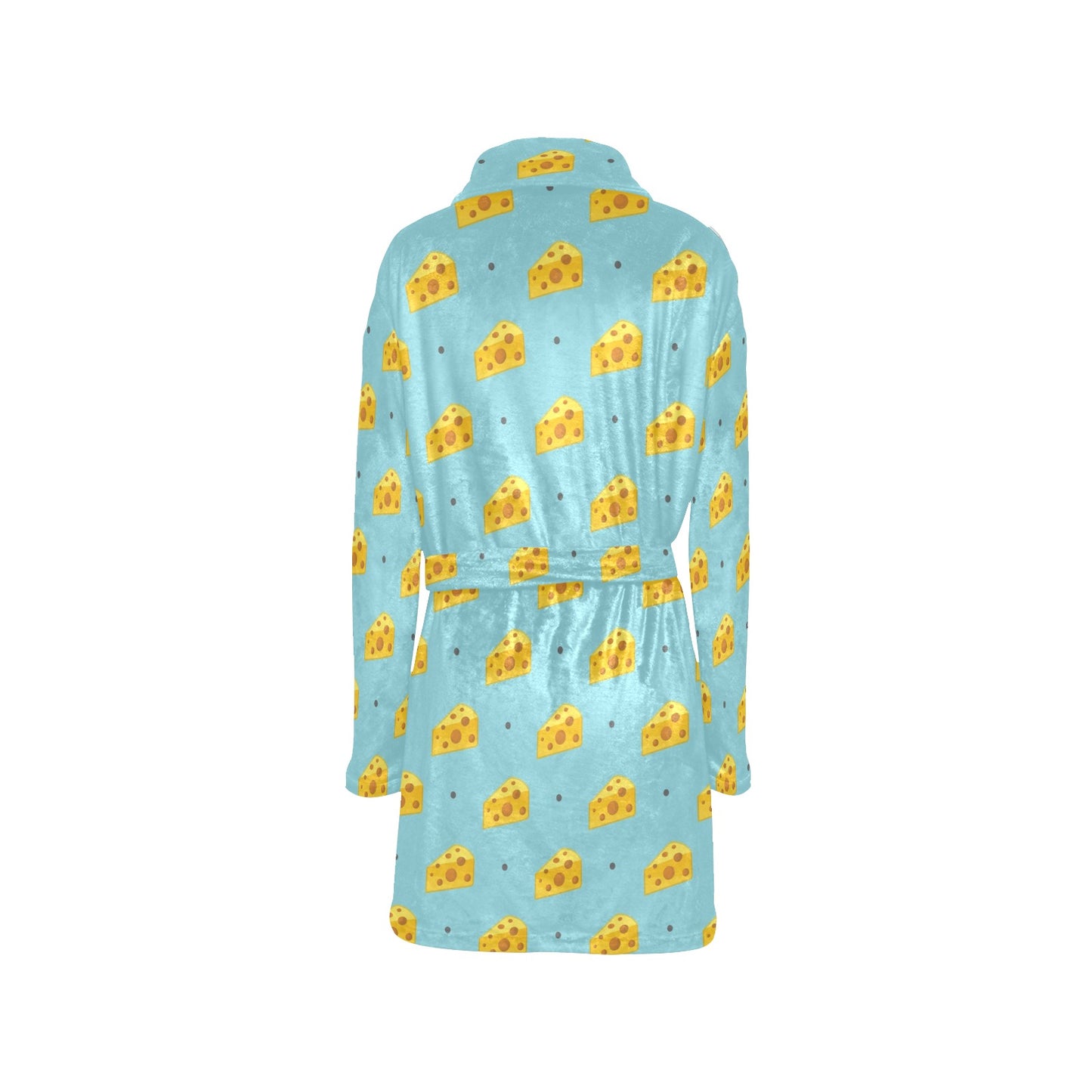 Cheese Pattern Print Design 02 Women's Fleece Robe
