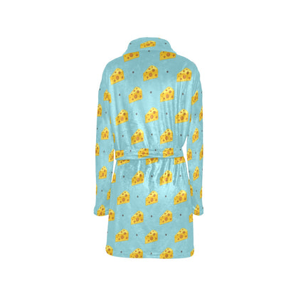 Cheese Pattern Print Design 02 Women's Fleece Robe