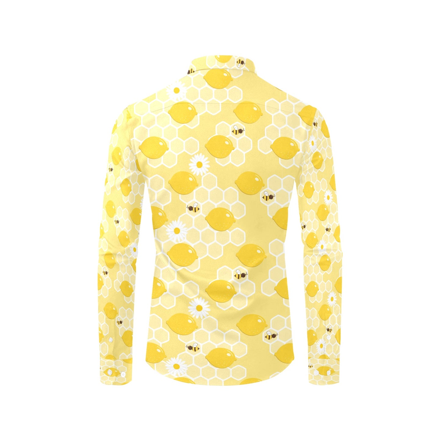 Honey Bee Honeycomb Print Design LKS3010 Men's Long Sleeve Dress Shirt