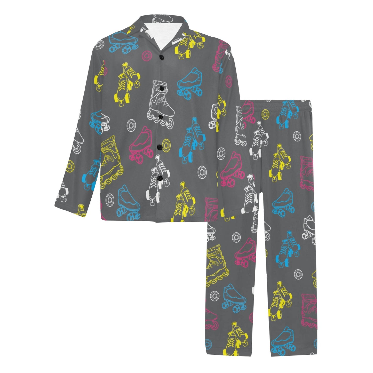 Roller skate Pattern Print Design A02 Men's Long Pajama Set