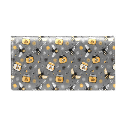 Honey Bee Print Design LKS301 Women's Trifold Wallet