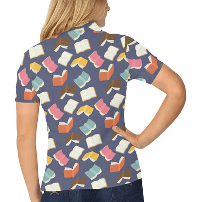 Book Pattern Print Design 01 Women's Polo Shirt