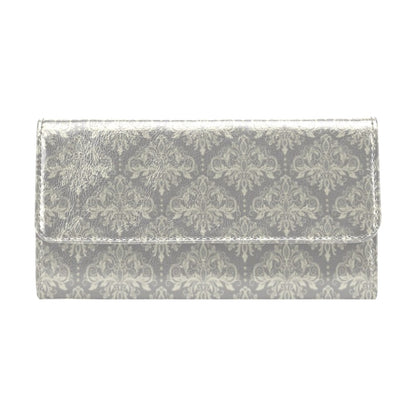 Damask Grey Elegant Print Pattern Women's Trifold Wallet