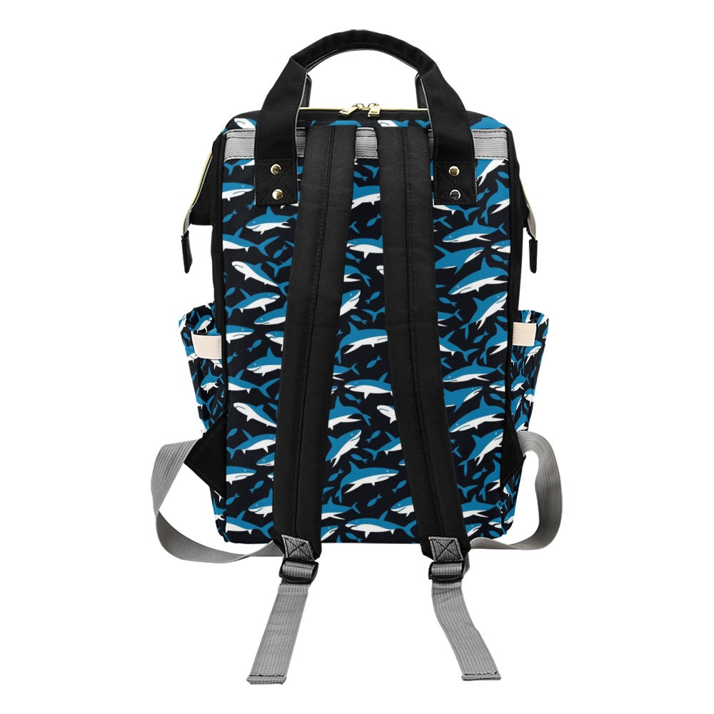 Shark Print Design LKS303 Diaper Bag Backpack