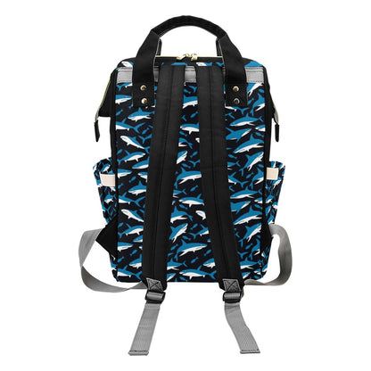 Shark Print Design LKS303 Diaper Bag Backpack