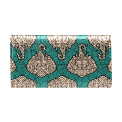 Boho Head Elephant Women's Trifold Wallet