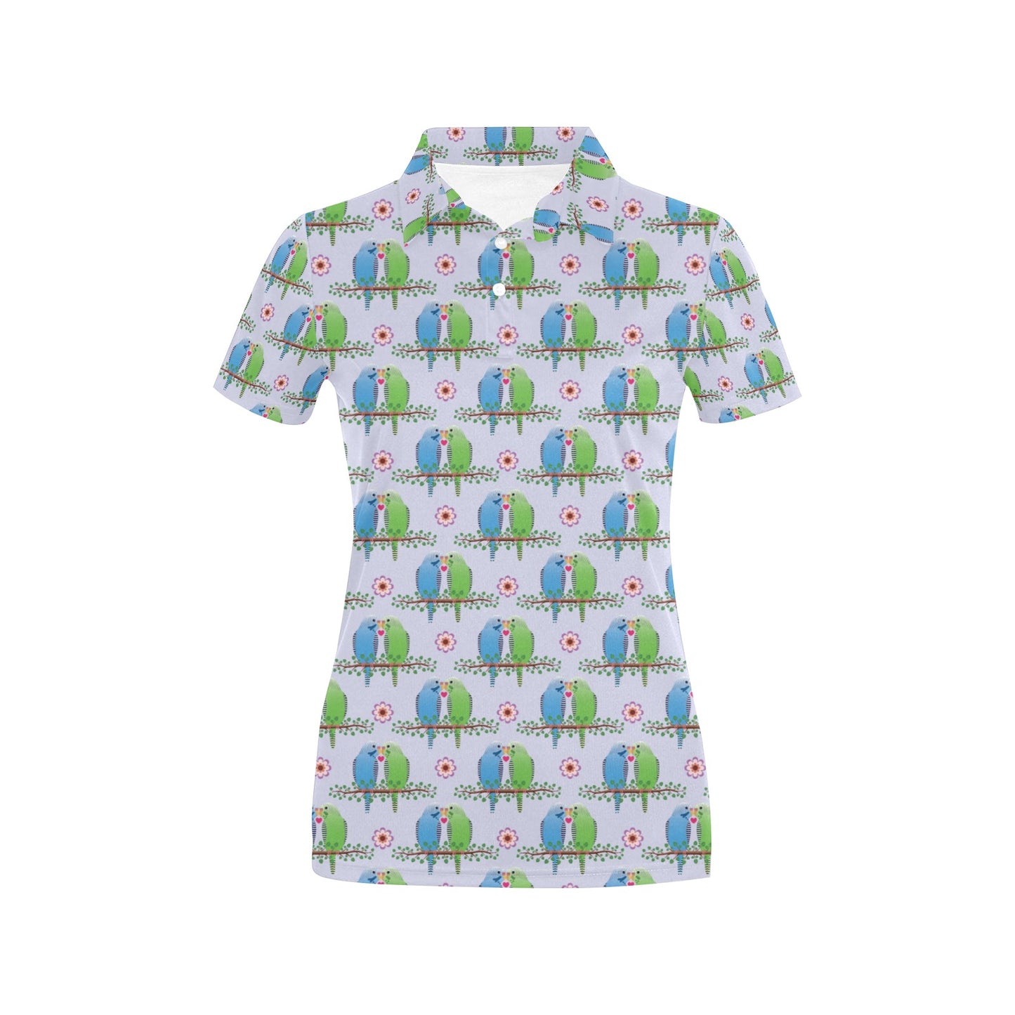 Budgerigar Pattern Print Design 05 Women's Polo Shirt