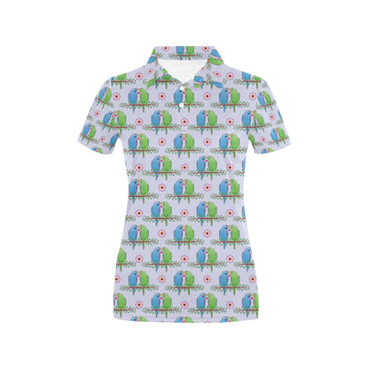 Budgerigar Pattern Print Design 05 Women's Polo Shirt
