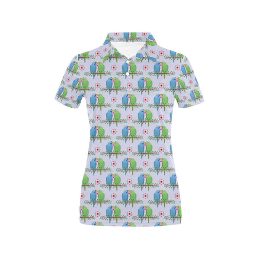 Budgerigar Pattern Print Design 05 Women's Polo Shirt
