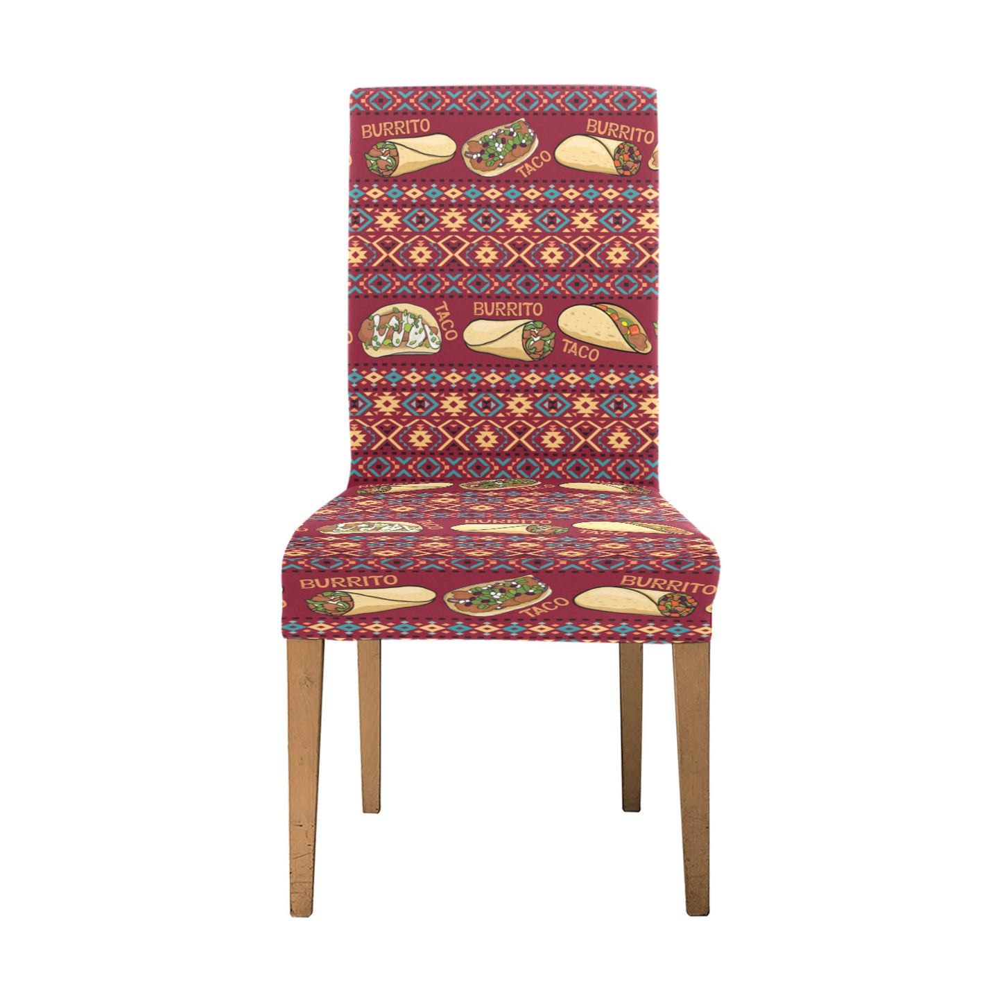 Burrito Taco Print Design LKS302 Dining Chair Slipcover