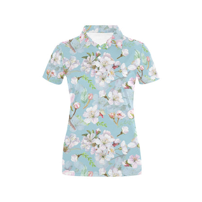 Apple blossom Pattern Print Design AB06 Women's Polo Shirt